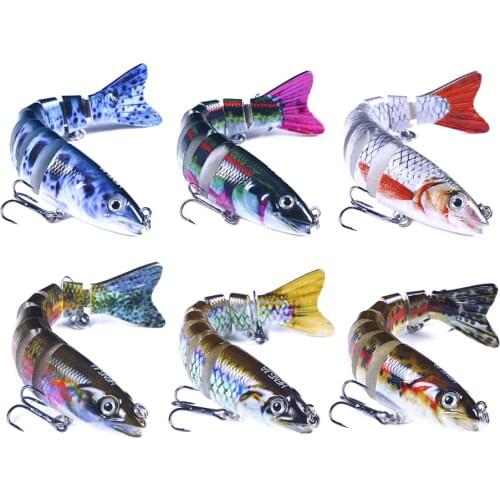 Hengjia 1pcs 12.5cm 19g Sinking Wobblers 8 Segment Lifelike Swimbait Swimming Fishing Lure Artificial Bait Kit for Bass Pike
