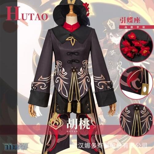 Game Genshin Impact Hutao Halloween Party Costumes Uniform for Women Cosplay Full Set