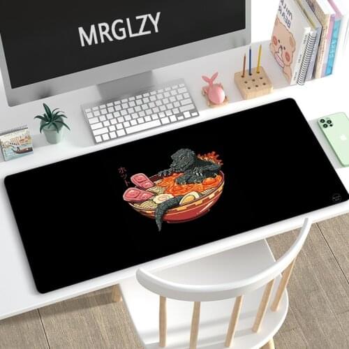 Ukiyo-e Waves Food Black Mouse Pad AnimeTotoro Mouse Gamer Barato Multi-size XXL Large Keyboard MouseMat 3MM Mousepad for Laptop