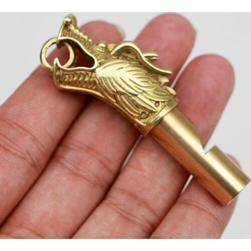 Handmade Brass Faucet Whistle Car Keychain Pendant Necklace Bag Pendant Men and Women Outdoor Survival Whistle