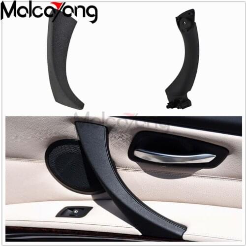 Left Right Side Black Inner Outer Door Panel Handle Pull Trim Cover For BMW E90 E91 3-Series Inside door handle + cover