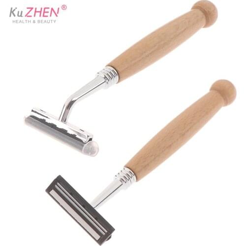 Men 's 1PCS Manual Razor Handles Razor Blades New Crafts Wooden Made Knife Holder Shaver Shaving Beard Just Razor Holder