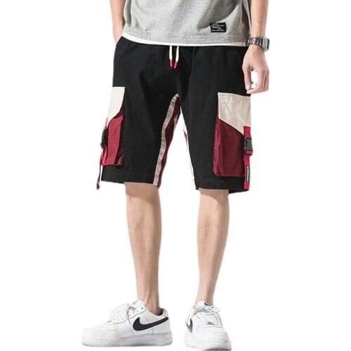 Men 2021 Summer New Casual Cargo Fashion Brand Loose Multi-Pocket Shorts Cotton Streetwear Knee-Length Beach Shorts Jogger Harem
