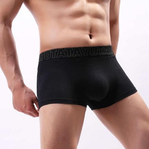 Men Cotton Underwear Bottoms Solid Soft Underpants U Convex Pouch Cueca Homme Breathable Underwear 2019 Males Knickers Shorts