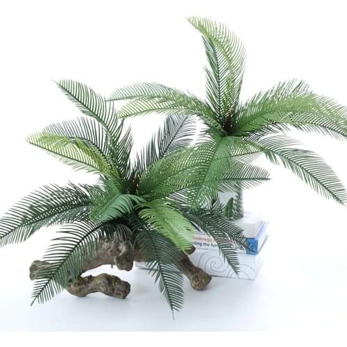 Palm Tree Artificial Flowers Plastic Fake Plant Bouquet for Jungle Party New Apartment Decorations Faux Foliage