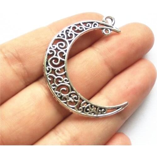 5pcs/Lot Crescent Filigree Moon Shape Charms Pendant Accessories Diy Earring Handmade Findings Jewelry Making Supplies Wholesale