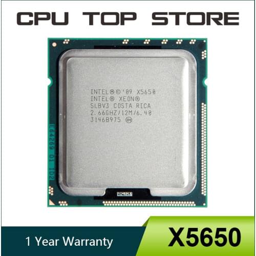 Intel Xeon X5650 Six Core Processor 2.66GHz LGA1366 12MB L3 Cache server CPU SLBV3
