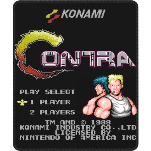 Contra NES Retro Video Game Vintage Mouse Pad with Locking Edge Mat Pads Natural Rubber Computer Keyboard Desk Pad