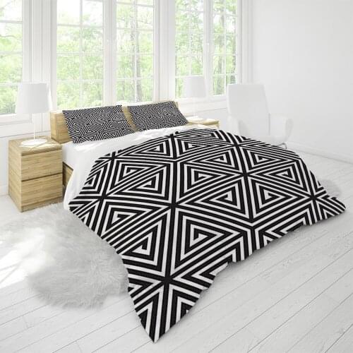 Luxury Bedding Sets Geometric Black and White Duvet Cover Home Full Size Comforter Pillowcase Designer Custom Digital Printing