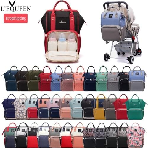 New Lequeen Mommy Backpacks Nappy Bags flower stripe Diaper Backpack Mummy Large Volume Travel Bag for baby born LPJ08