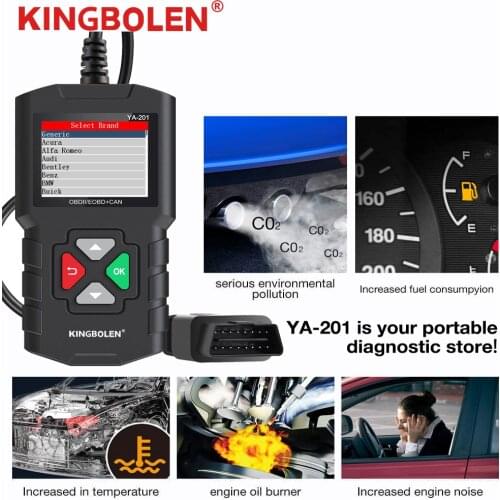 Ediag YA201 Code Reader OBDII/EOBD YA-201 USB Upgrade OBD2 Scanner YA101 Tools for auto PK KW680 CR319 AD310 for car tester