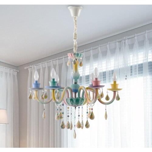 Modern Colorful Crystal Chandelier Lovely Suspension Pendant Light Kids Room PA0237