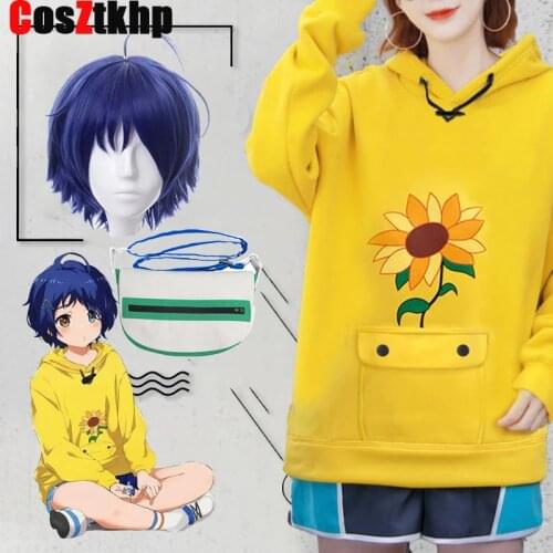 New Wonder Egg Priority Ohto Ai Hoodie Pullover Anime Cosplay Costumes Yellow Sweatshirt Shorts Wig Sock Bag Hairpin Suit Wigs