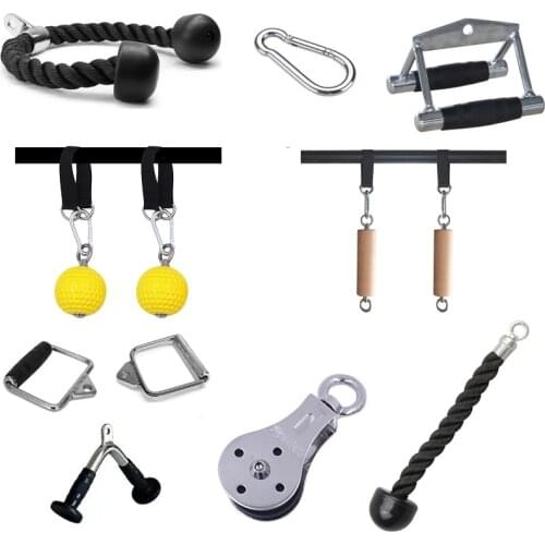 Cable Machine Attachment Triceps Rope Pull Down Bodybuilding Muscle Strength Training for Gym Fitness Equipment Weight Lifting