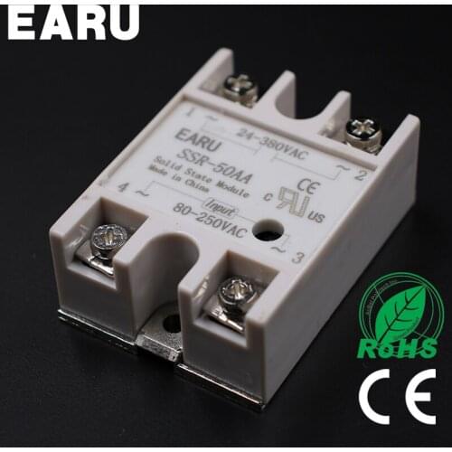 Solid State Relay Module SSR-50AA SSR-50 AA SSR 50A 80-250VAC Input to 24-380VAC Output Industry Control