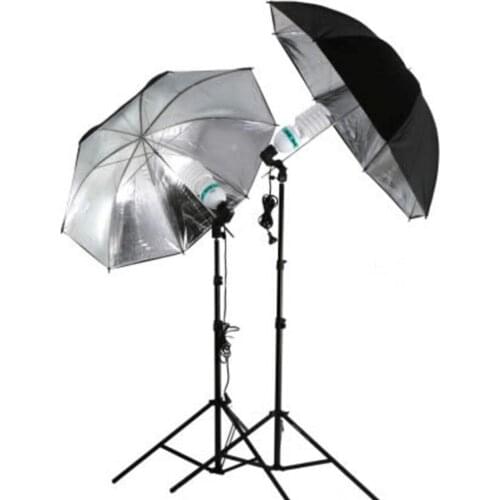 83cm 33" Photo Studio Flash Light Grained Black Silver Umbrella Reflective Reflector Wholesale dropshipping