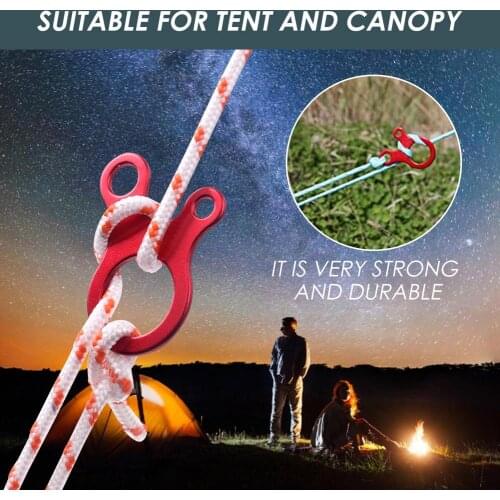 10Pcs Windproof Buckle Clamp Set Aluminum Alloy Rope Tensioner Camping Tent Guyline Cord AdjusterAwning Tarp Fixed Clips
