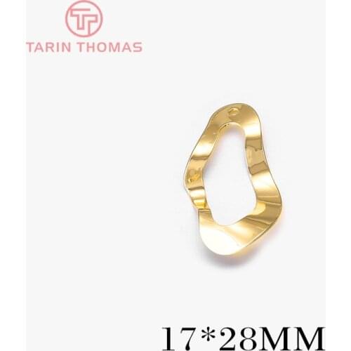 10PCS 17x28MM 24K Gold Color Brass Irregular Long Oval Charms Pendants High Quality Diy Jewelry Findings Accessories