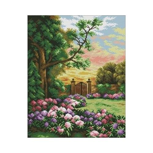 24-corner of the garden) Counted Cross Stitch 11CT 14CT 18CT DIY Cross Stitch Kits Embroidery Needlework Sets