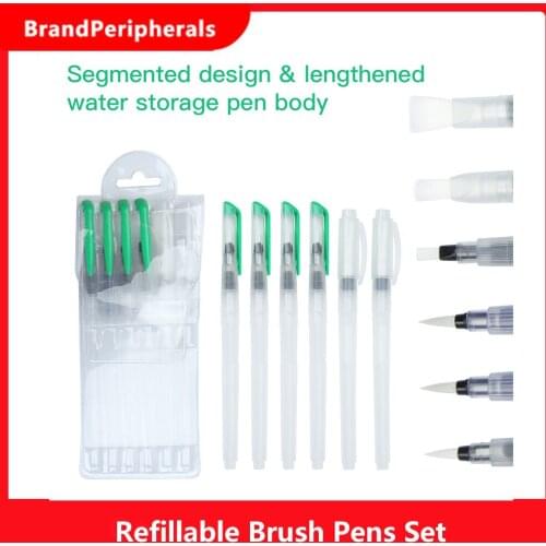 3/6PCS Water-color Brushes Refillable Brush Pens Set for Painting Markers Artists Calligraphy