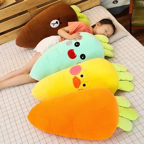 35/70/90cm Cartoon Smile Carrot Plush toy Cute Simulation Vegetable Carrot Pillow Dolls Stuffed Soft Toys for Children Gift