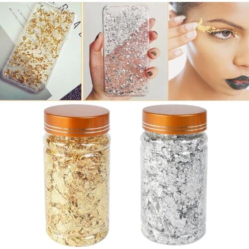 3g/bottle Gold Sliver Copper Leaf Flake Genuine Gold Leaf Schabin Gilding Arts Crystal DIY Art Craft Painting Nail Decorations