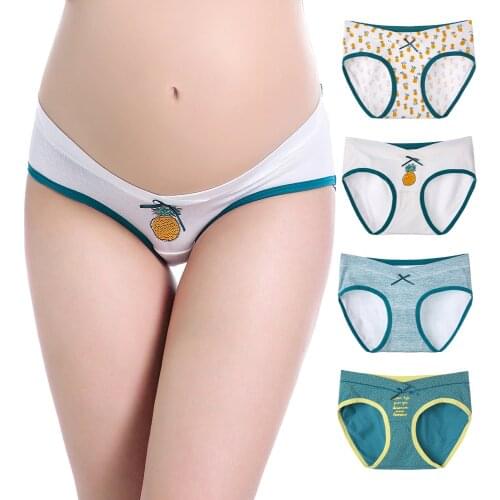 4Pcs/lot Maternity Panties Pregnancy Underwear Belly Support Briefs For Pregnant Women Low Waist UnderPants Panty XXL XXXL