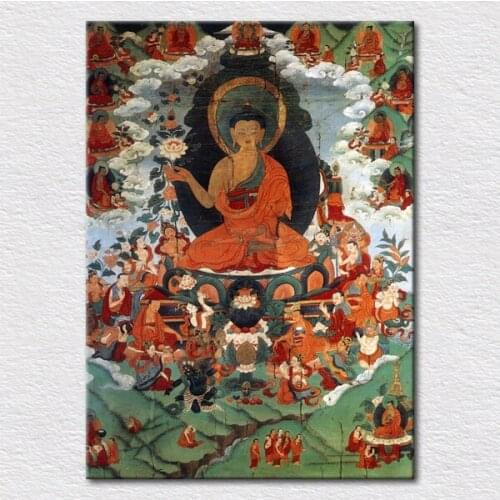 Free shipping Quality canvas prints pictures of yield tigers and Dragons Buddhism reproduct fine art appreciation