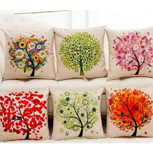 Plant Flowers Cushion Case Spring Colorful Pillow Cover Butterfly Mid Century Modern Cute Nap Mat Throw Pillow 43Cm Cotton Blend