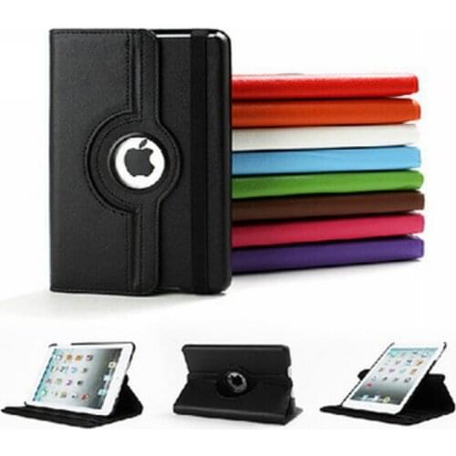For Apple iPad 2/3/4 Flip PU Leather Rotating Stand Sleep Wakup Smart Cover Case for iPad 2 3 4