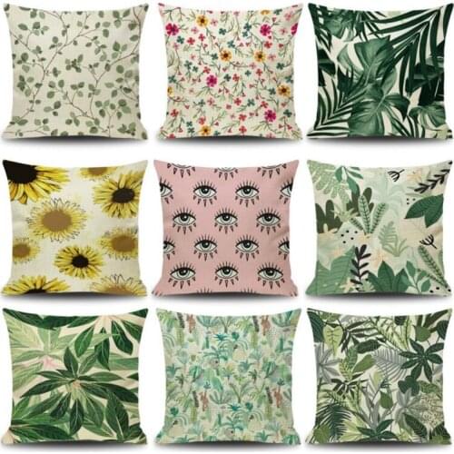 Cotton linen Modern Geometric Decorative Throw Pillow Cases Cushion Covers For Sofa Seat Chair Car Colorful plants