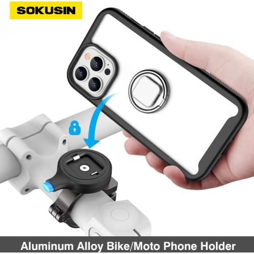 Motorcycle Phone Holder With Shockproof Case For iPhone 11 12Pro Max 7 8 SE2020 Bike/Moto Cycling Quick Mount Mobile Phone Stand