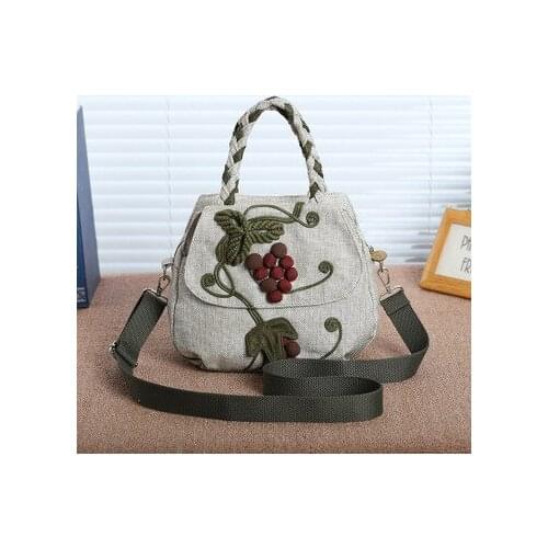 Fashion national string appliques women shopping handbags!Nice prints lady multi-use shoulder bags Hot small Original canvas bag