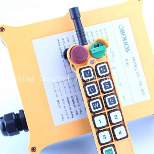 HS-10D Double speed with emergency stop Hoist crane remote control wireless radio Uting remote control 380V220V 36VAC 12V-24VDC