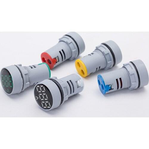 AC 24-500V Voltmeter Voltage Indicator Light Lamp Signal Monitor 22mm Round Volt Gauge Electrical Indicator