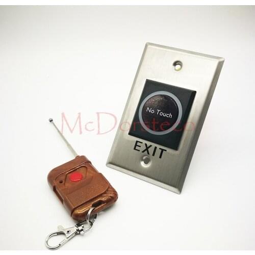 No Touch Exit Button Remote Control Infrared Sensing Metal Surface LED Indicator Exit Switch Access Control system