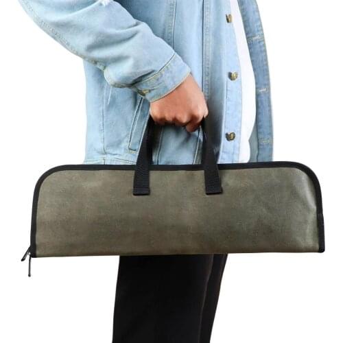 2021 Hot Chef Knife Bag Kitchen Roll Bag Waxed Canvas Cooking Portable Durable Storage Pockets Green Carry Case Pouch