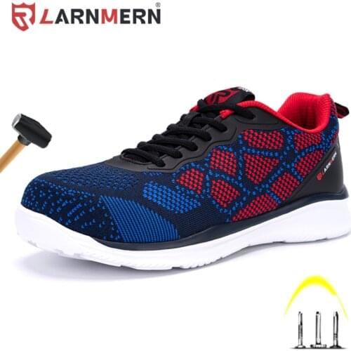 LARNMERN Mens Work Safety Boots Steel Toe Comfortable Anti-smashing Anti-puncture Construction Sneaker Indestructible Shoes