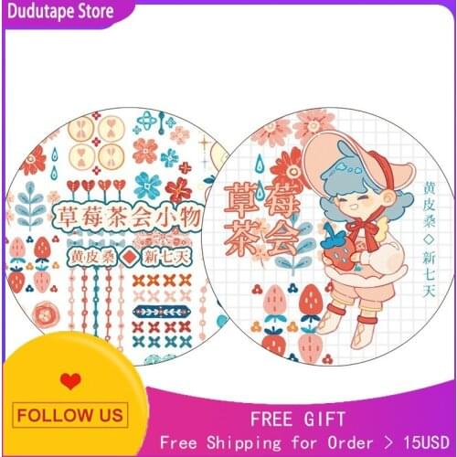 Strawberry Tea President Cycle Washi Tape Journal Sticker