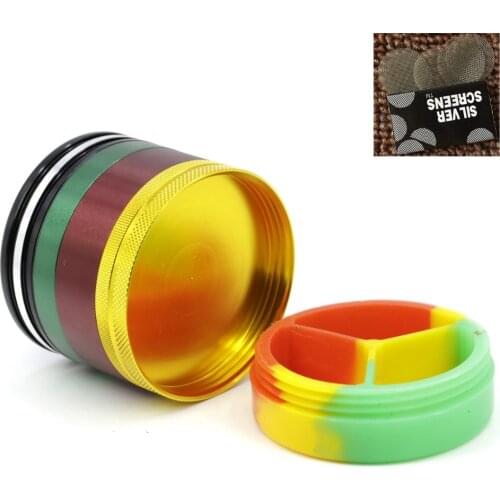 Hot 1Pcs 62x63 mm 5-layer color silicone cover smoking herbal grinder high quality grinding tobacco pipe fittings