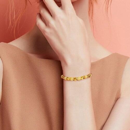 New Plated 24K Bracelets Lucky Charm Bracelet Cuff Bracelets For Women Bangles Fashion Jewelry