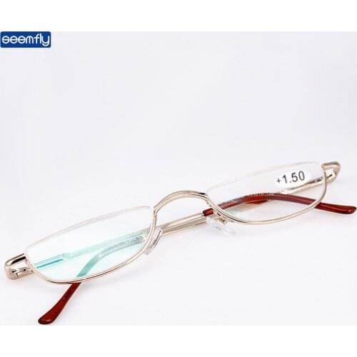Seemfly Reading Glasses Small Half Frame Lightweight and Portable For Old Men And Women Parents Gift Clear Presbyopic Glasses