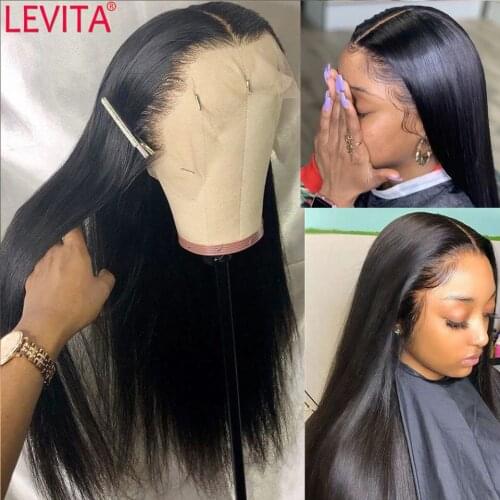 LEVITA wholesale Bone straight lace front wig T part wig brazilian lace front human hair wigs for women 4x4 lace closure wig