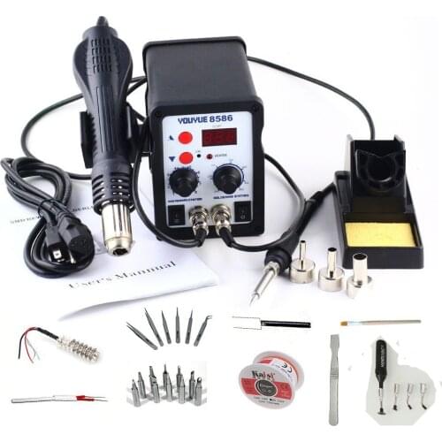 2 in 1 SMD Rework Station 700W Soldering Station Annd Hot Air Gun Welding Repair Sets With 3 Nozzles UYUE 8586 YOUYUE 8586