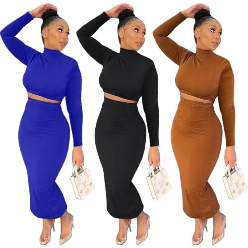 Casual Woemn Skirt Two Piece Set Shirt And Skirt Dress Full Sleeve Tracksuit Matching Set Autumn Clothes For Women Outfit