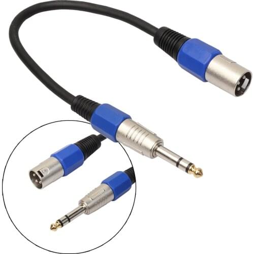Professional 3-Pin XLR Male Jack Plug to 1/4" 6.35mm Male Plug Stereo Microphone Adapter Cable Audio Converts Cord Wire Lines