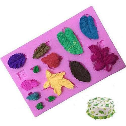 3D Silicone Flower And Leaf Shape Fondant Mould Baking Sugarcraft Candy Cake Decorating Mold DIY Household Cake Tools