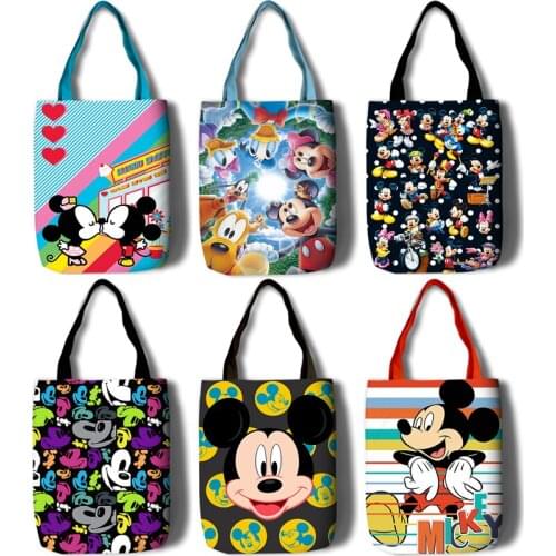 Disney Mickey Mouse Goofy Shopping Bag lady girls hand bag Large Capacity Girls Handbag Gifts