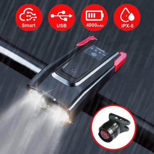 Bike light Headlamp Headlights rechargeable usb front bike accessories horn bicycle lighting Bicycle goods cycling fashion