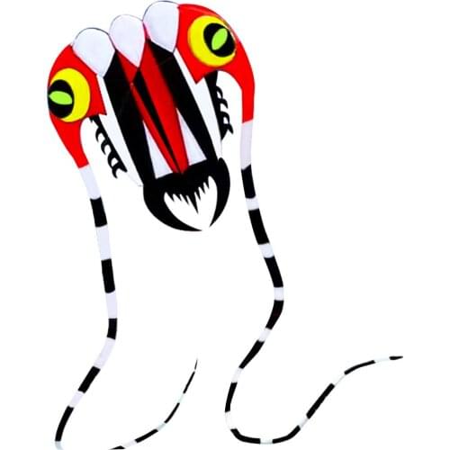 KITE-Large Easy Flyer Soft Kite for Kids-Colorful White Trilobite-Its Big! 30 Inches Wide with Two 130 Inches Long Tails